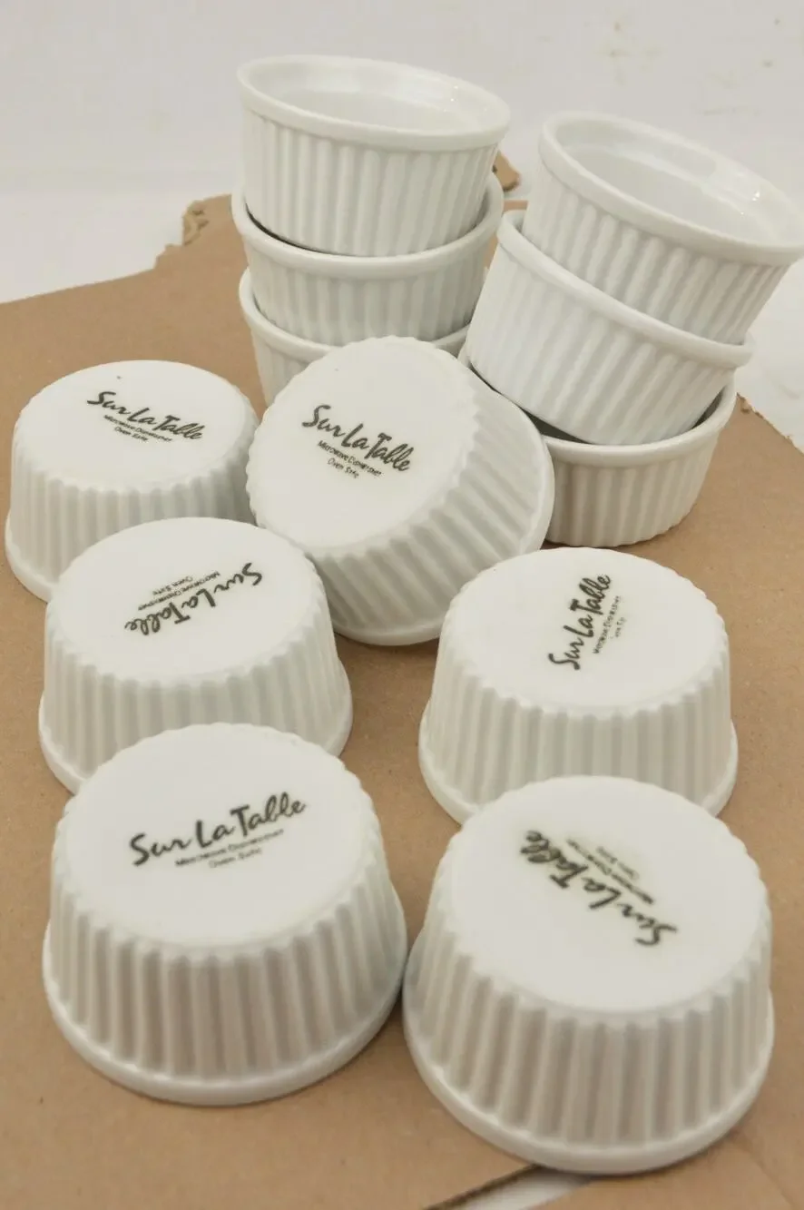 Sur La Table White Porcelain Ramekins Set of 12 2.75